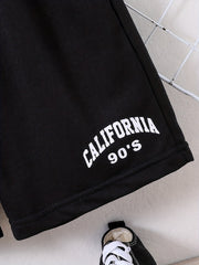 Boys Teen Casual CALIFORNIA Elastic Waist Shorts for Summer