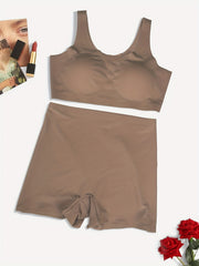 Solid Bra & Panties Set Women's Lingerie
