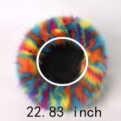 Y2K Candy Faux Fur Bucket Hat Unisex Hip Hop Cap