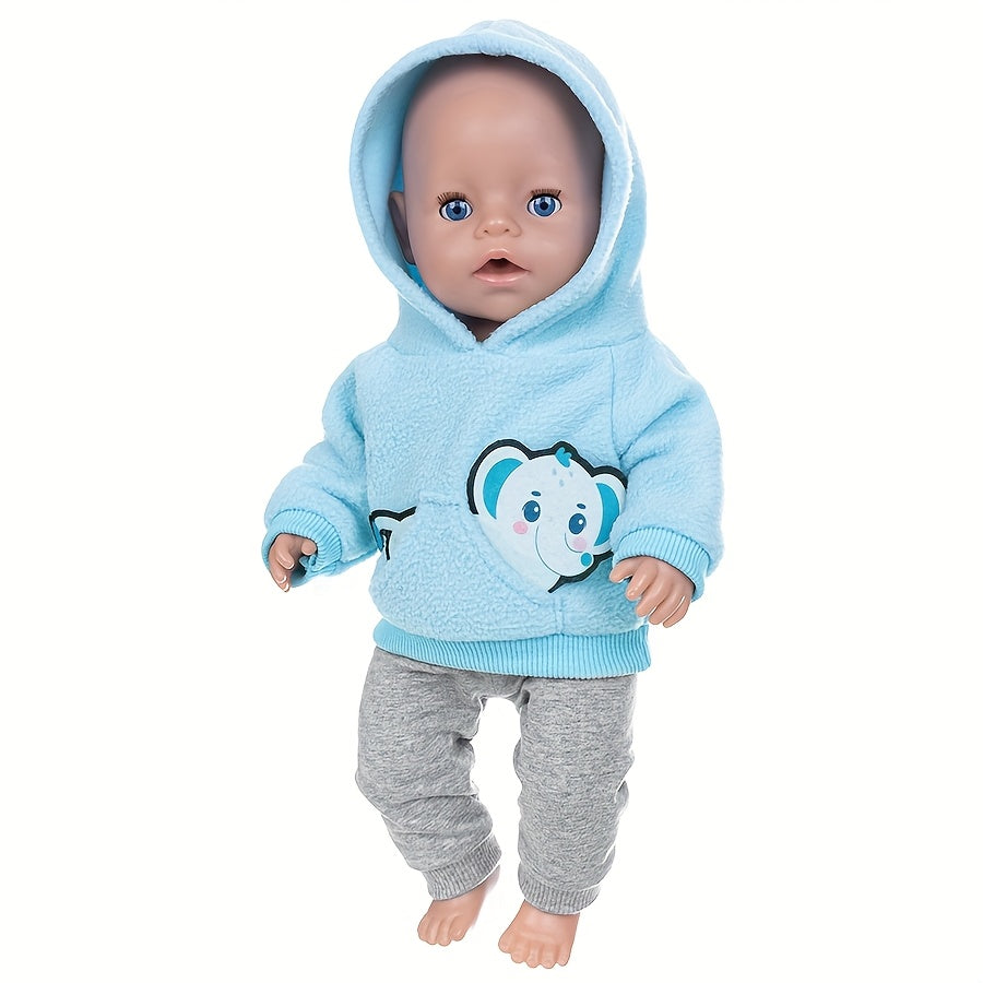 Elephant Doll Clothes for 43Cm Dolls Hoodie Pants Kids Gift