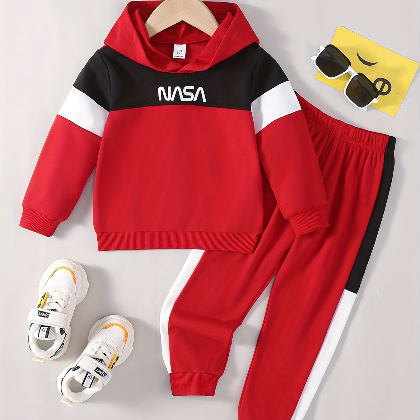 Boy's Hoodie & Sweatpants Set, Letter Print Top, Casual Outfits, Kids Clothes