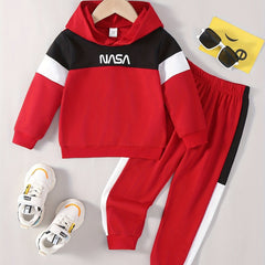Boy's Hoodie & Sweatpants Set, Letter Print Top, Casual Outfits, Kids Clothes