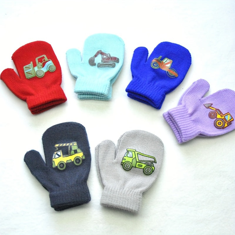 6 Pairs Children's Knitted Gloves Colorful Mittens Magic Full Finger Warm Gloves