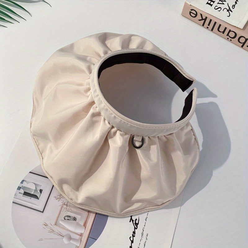 Wide Brim Summer Shell Visors Sun Hat Women Headband