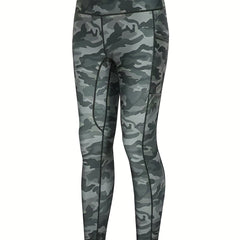 Camo Print Tummy Control Yoga Pants With Pockets