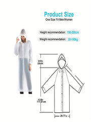 Retro Reusable Cycling Rain Poncho Hooded Jacket