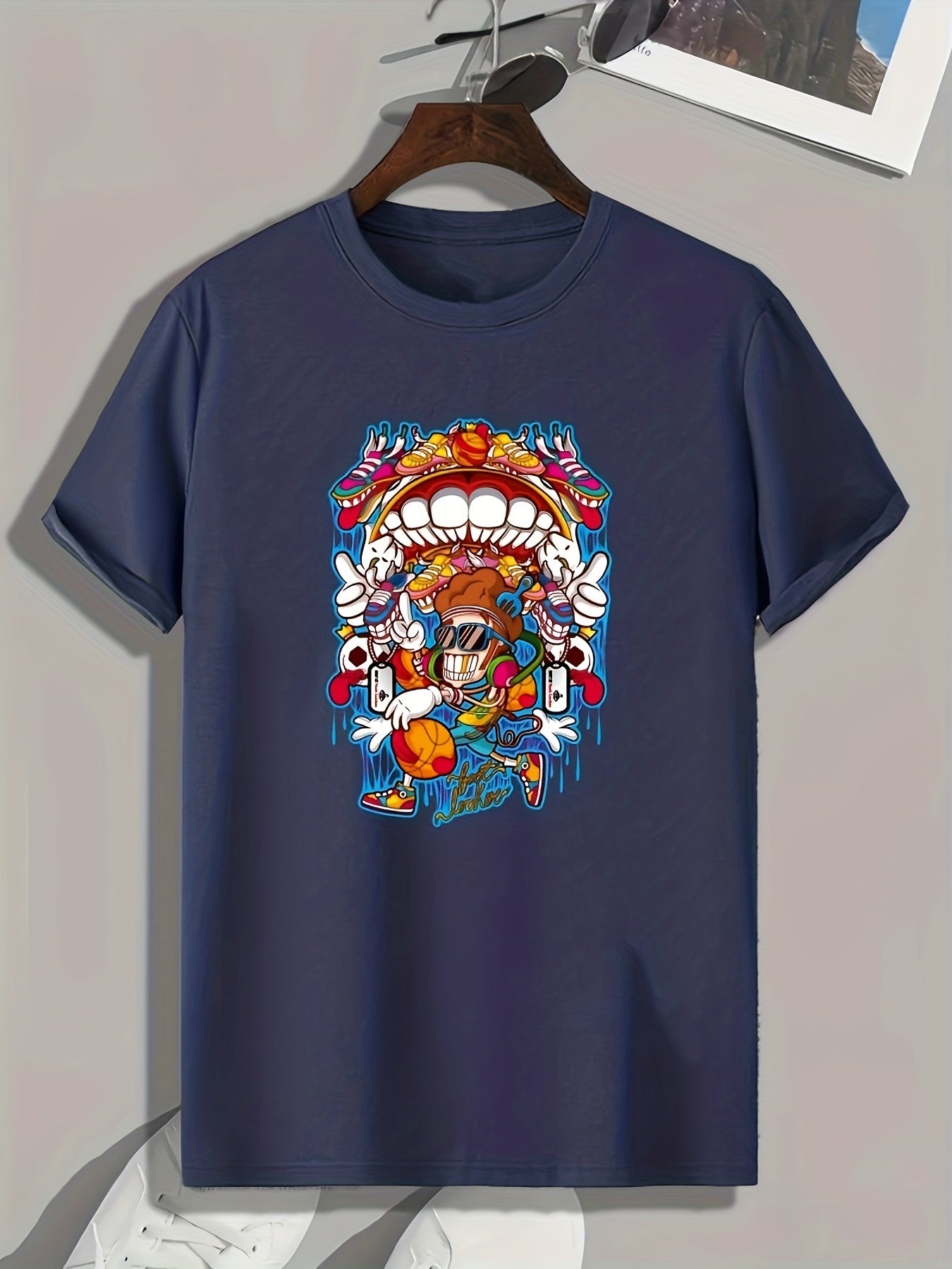Funny Cartoon Print Men's Graphic T shirt Casual Comfy Tees For Summer