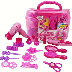 Kids Makeup & Wig Set with Hair Dryer & Mirror