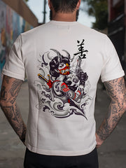 Men's Devil Pattern Sports T shirt Casual Stretch Round Neck Tee Shirt