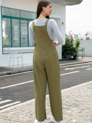 Ruched Overall Jumpsuit Wide Leg Sleeveless Casual Jumpsuit