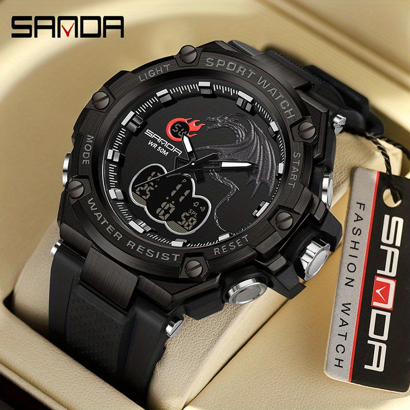 SANDA Waterproof Men's Night Glow Diving Watch