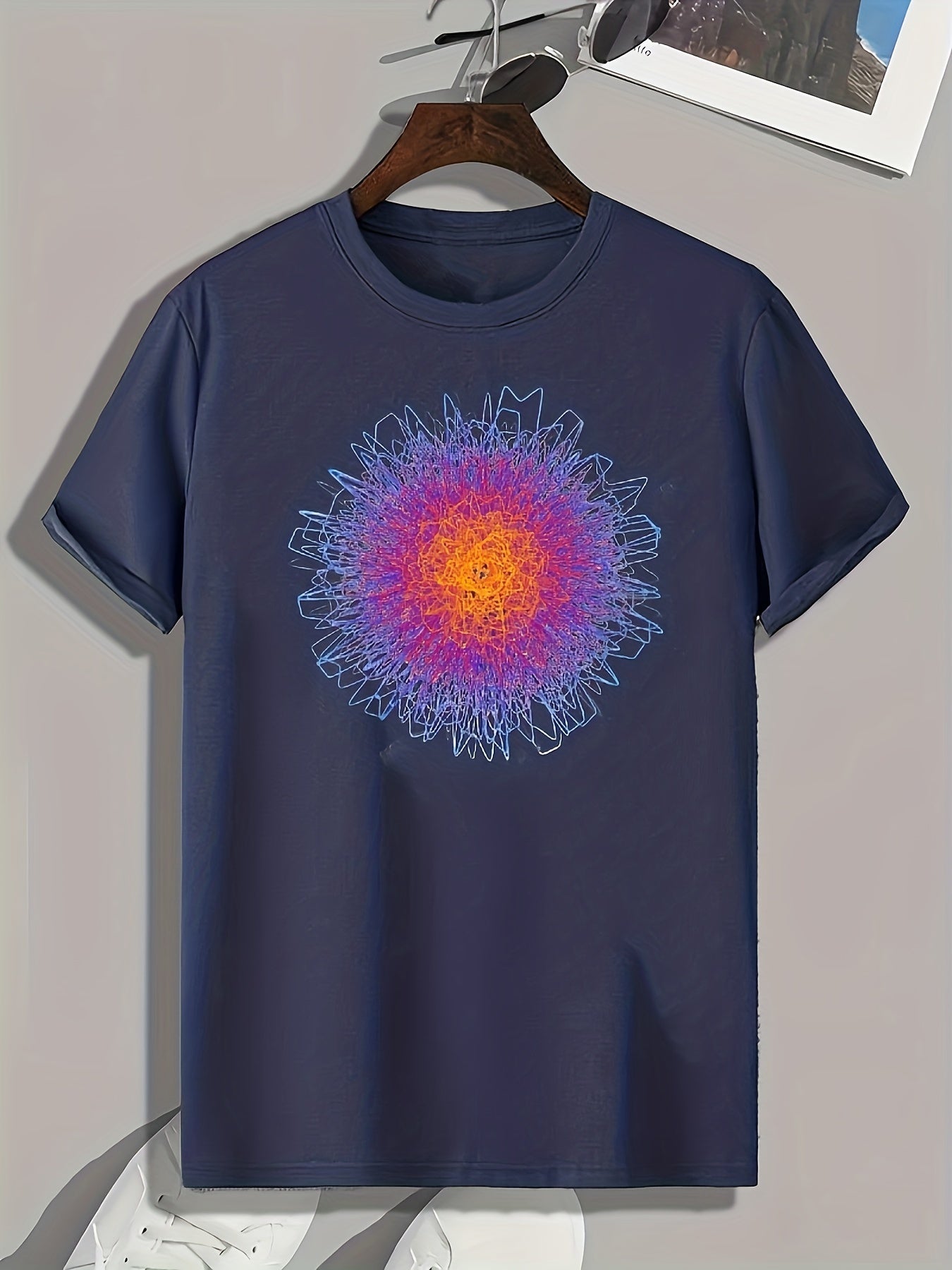 Pattern Print Men's Graphic T shirt for Summer