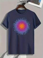Pattern Print Men's Graphic T shirt for Summer