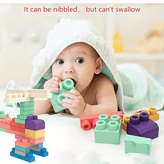Large Particle Soft Rubber Building Blocks for Infants