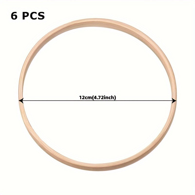 6pcs Dream Catcher Bamboo Circle DIY Craft Supplies