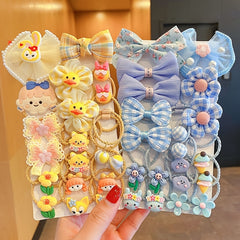 Girls Hair Tie Flower Bow Bunny Stretch Rubber Bands Hair Rope Hair Bands