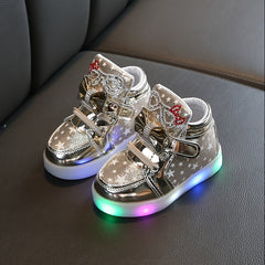 Girl's LED Light Up Skate Shoes High Top Comfy Non Slip Sneakers