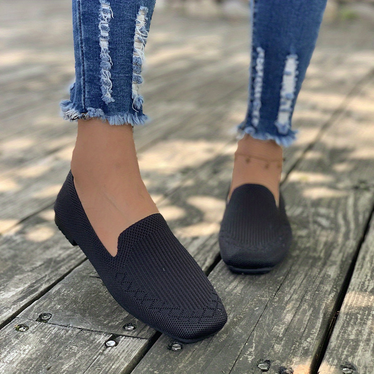 Women's Braided Soft Sole Flat Shoes Lightweight Slip On Casual Comfy Shoes