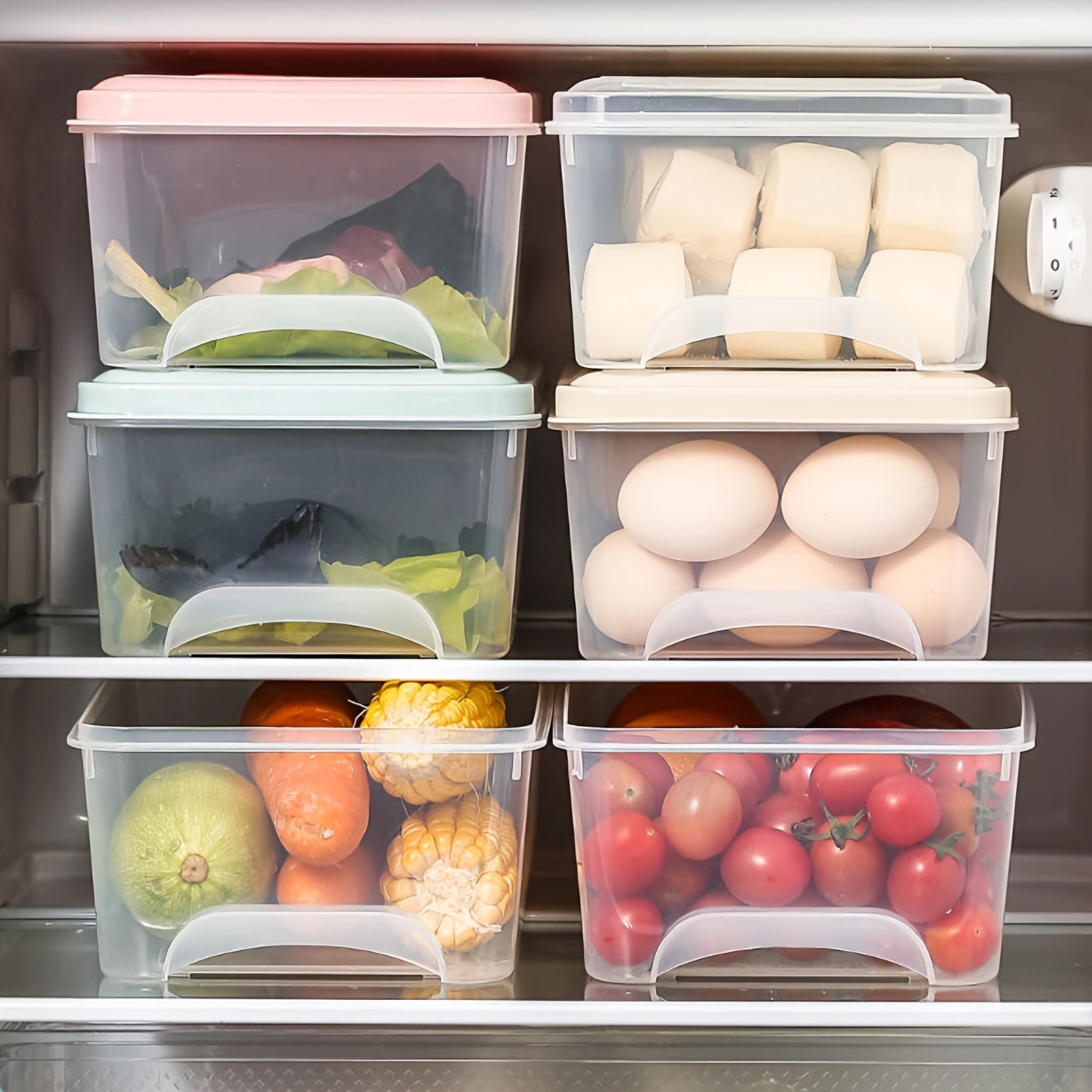 Fridge Organizer Box With Lid Reusable Food Storage Containers