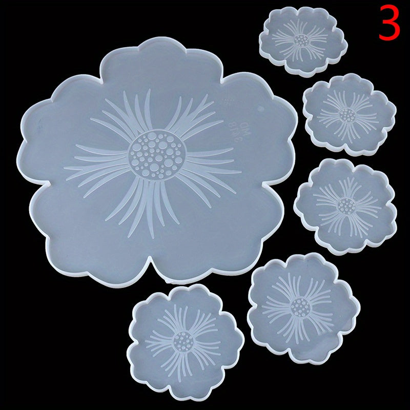 6pcs Silicone Sakura Tea Tray Coaster Mold for DIY Epoxy Resin Molds