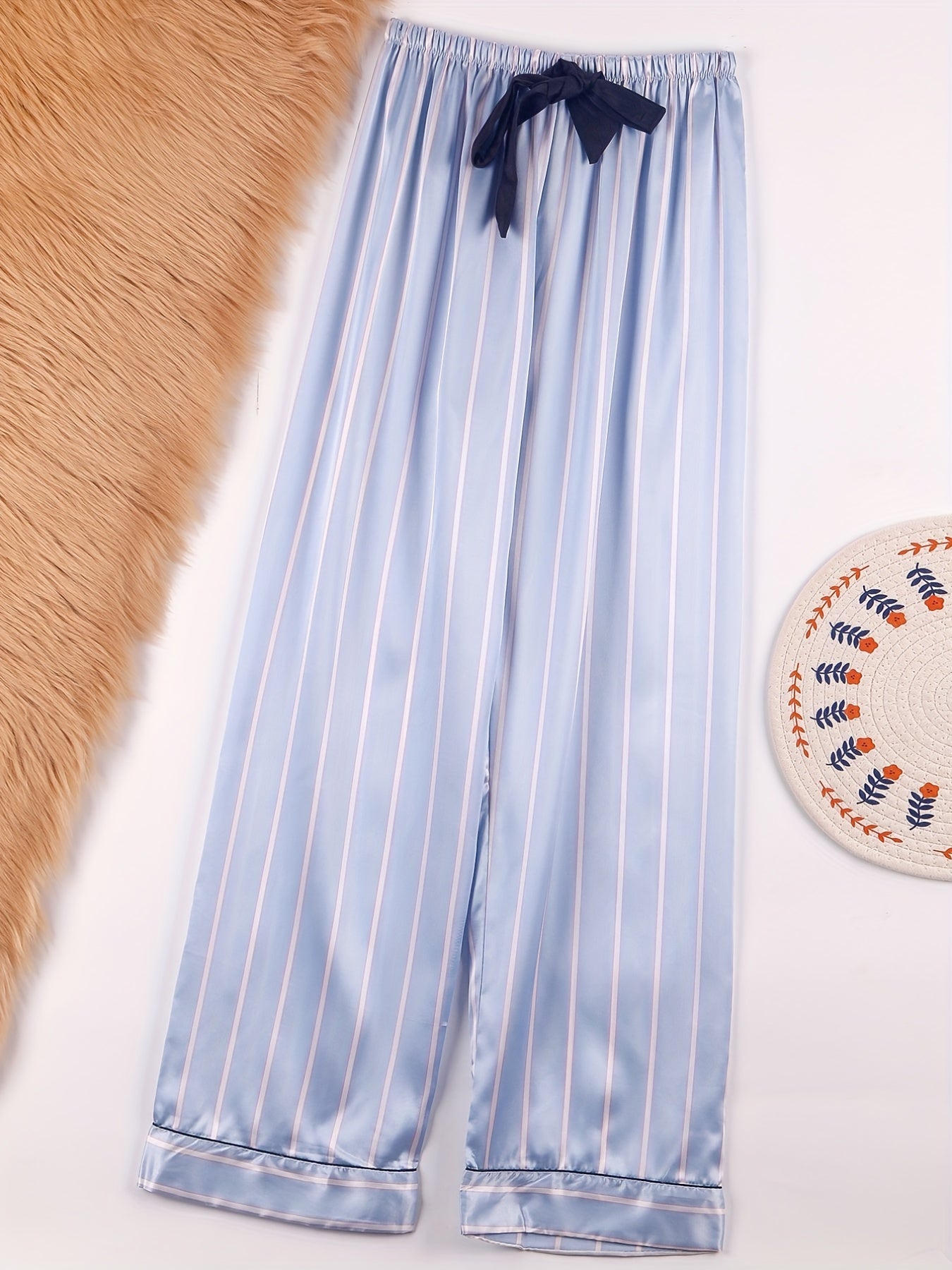 Striped Bow Sleep Bottoms Home Sleep Pants