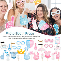 Gender Reveal Party 105pcs Decoration Set with 36" Balloon Pink & Blue Balloons