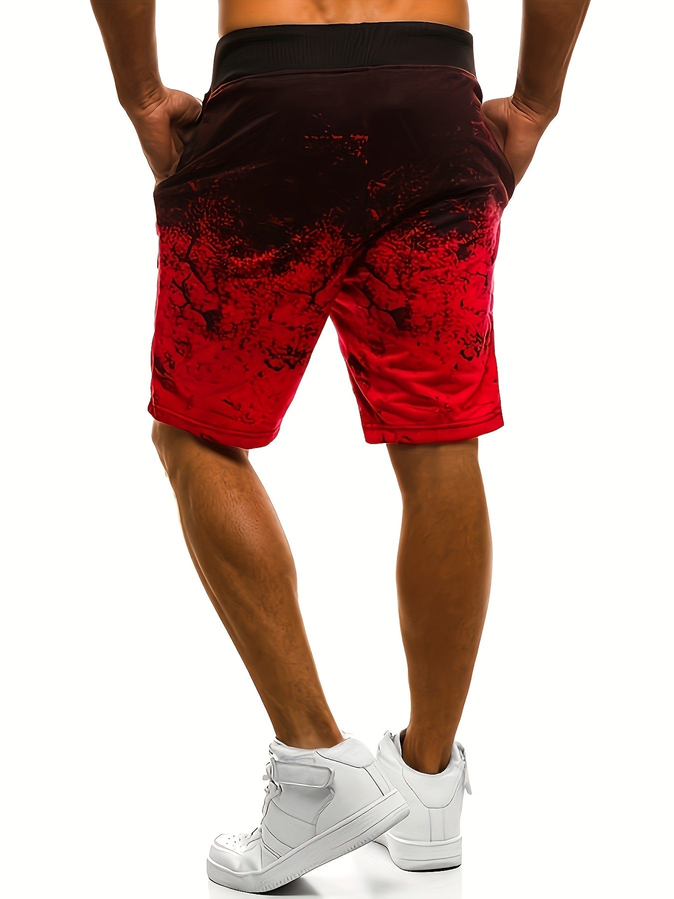 Men's Sports Red Shorts Casual Running Shorts