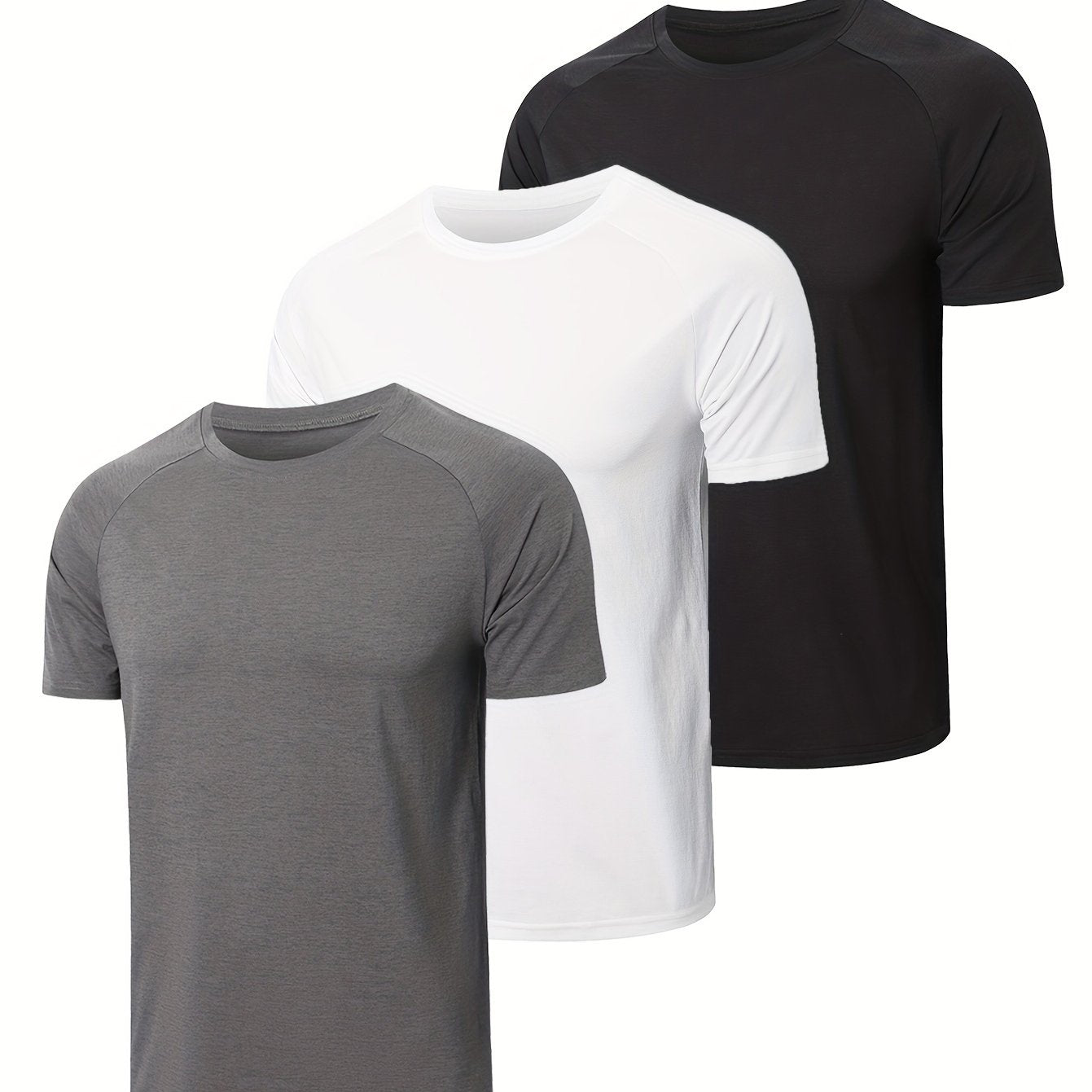 3 Pack Men's Solid Short Sleeve T-shirts