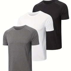 3 Pack Men's Solid Short Sleeve T-shirts