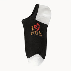5 Pairs Heart & Letter Print Low Cut Ankle Socks Women's Stockings