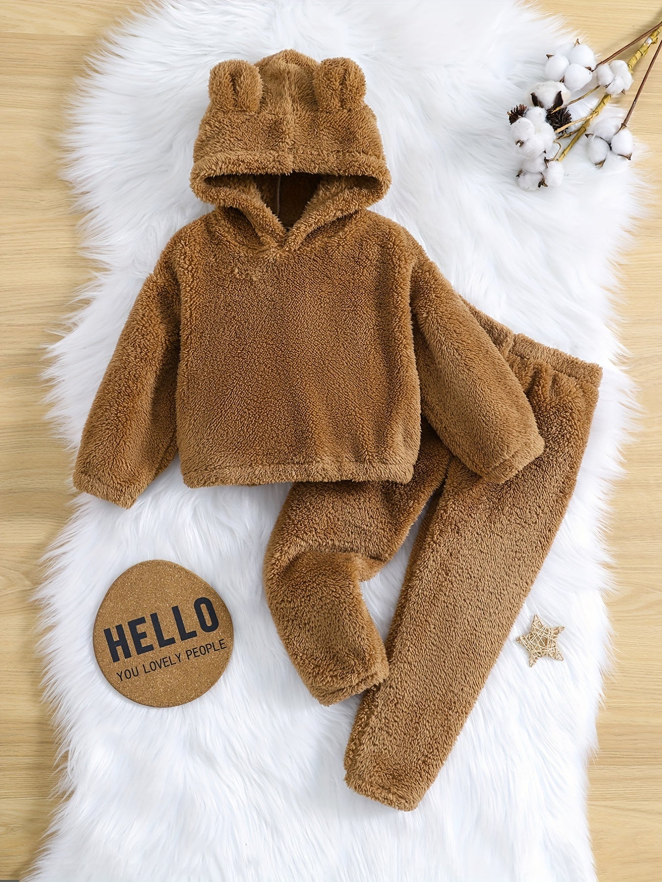 Boy's Fleece 2pcs Thermal Hoodie & Sweatpants Set