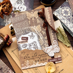 40pcs Vintage Distressed Paper Set for Hand Account Book Backgrounds