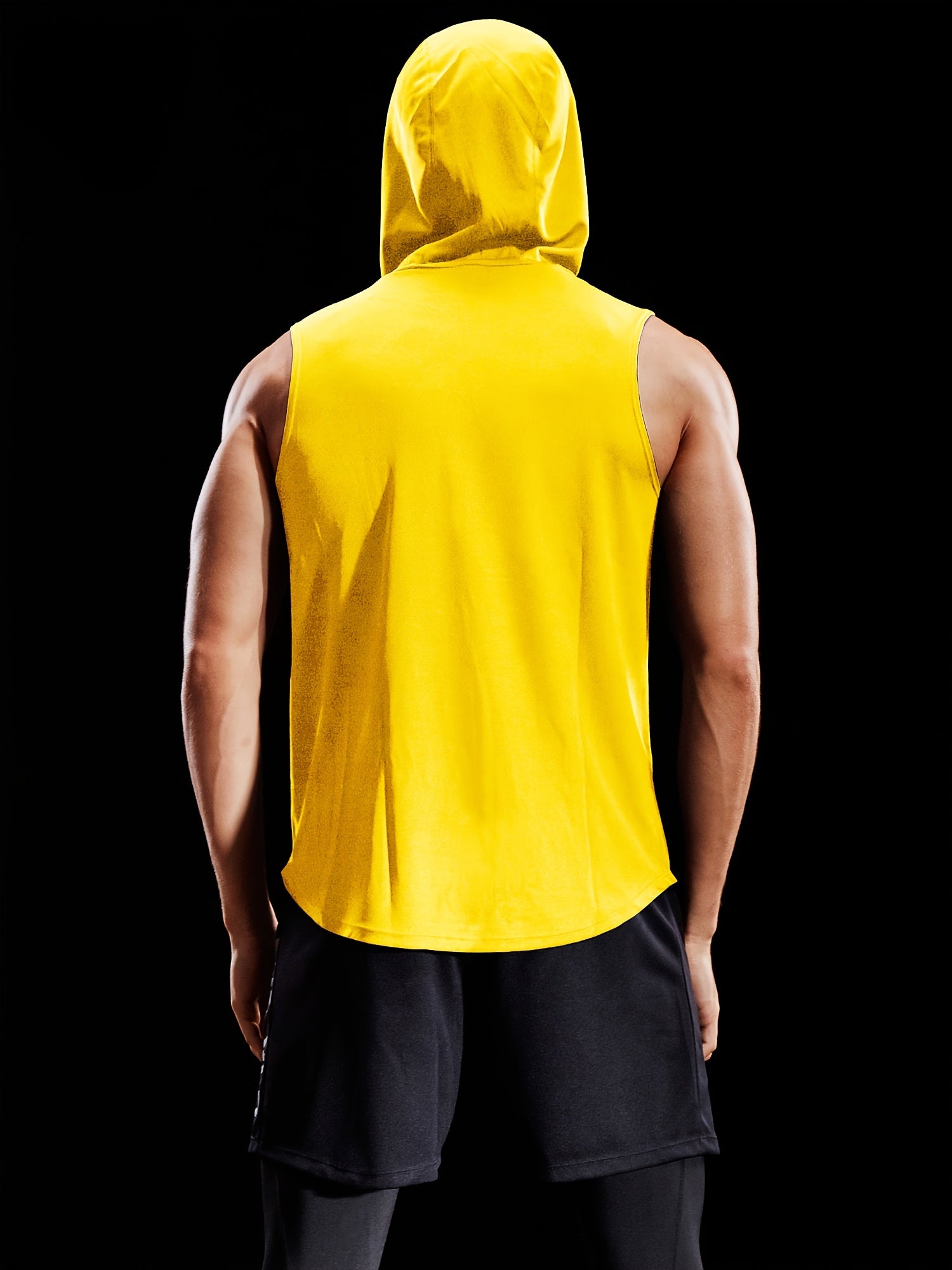 Men's Quick Drying Sleeveless Hooded Vest for Fitness Training