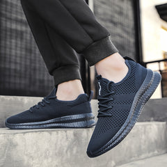 Men's Knit Non Slip Lace Up Casual Shoes Breathable Anti Odor Sneakers