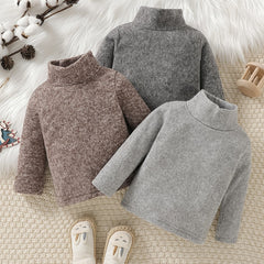 Baby Boys Turtleneck Shirt 3pcs Set Warm Basic Pullovers