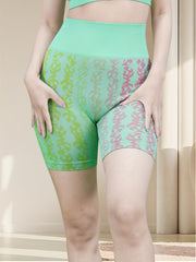 Jacquard Fitness Hip Lifting Yoga Shorts High Waist