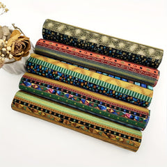 5pcs Cotton Craft Fabric Bundle Squares Ethnic Style Pattern Patchwork Set