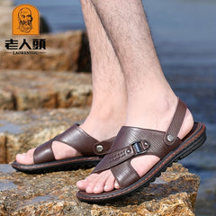 LAORENTOU Men's Non Slip Sandals Comfy Beach Shoes Summer