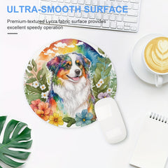 Dog Round Mouse Pad Non Slip Rubber Base Small Size