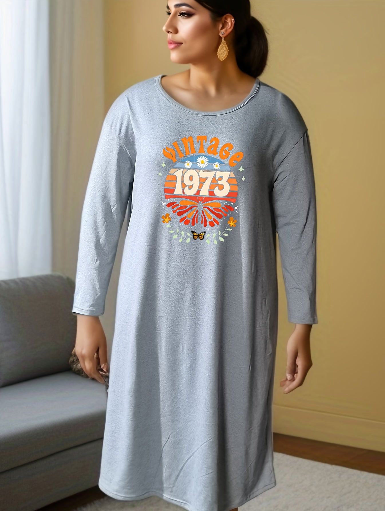 Butterfly & Sunset Graphic Tee Dress