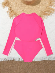 Girls Sun Protection 1pc Swimsuit Surfing Beach Vacation