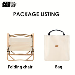 Folding Beach Chair Wooden Handle for Picnics Fishing BBQs