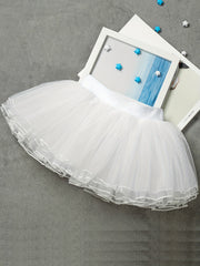 Girls Dreamy Solid Tutu Skirt Four Layers Dance Skirt