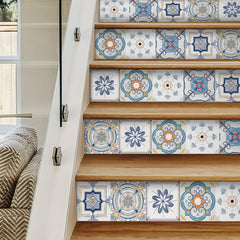 Moroccan Geometric Pattern Stair Decal Waterproof Self-adhesive Wallpaper