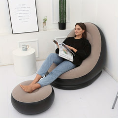 Inflatable Leisure Sofa Chair and Footstool Set for Camping and Travel