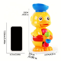Interactive Duckling Bath Toy with Water Wheel & Rotating Eyes