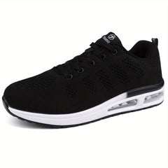 Women's Air Cushion Sneakers Lace Up Low Top Knit Casual Shoes