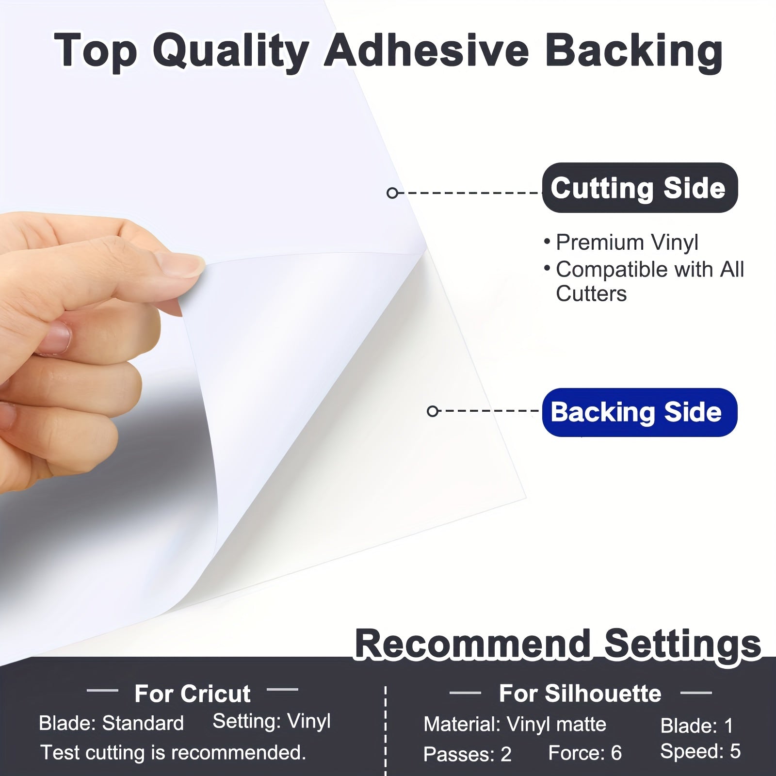 Permanent Vinyl Adhesive Roll for Cutting Machines - Outdoor Vinyl for Decor