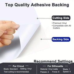 Permanent Vinyl Adhesive Roll for Cutting Machines - Outdoor Vinyl for Decor