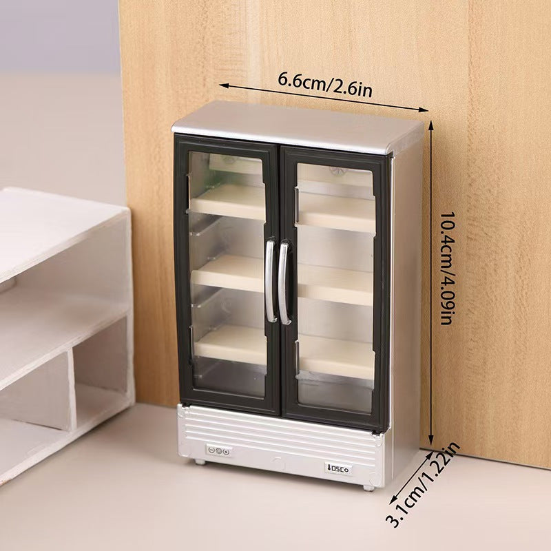 Mini Dollhouse Refrigerator Easy Assembly Realistic Micro Landscape Photography